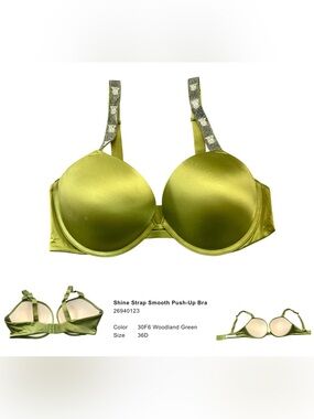 Victoria's Secret Shine Strap Push-Up Bra - Woodland Green - 36D